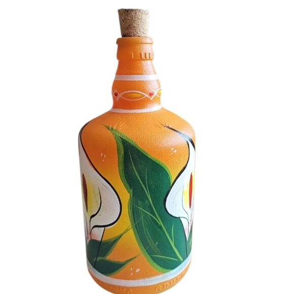 Vintage Grupo Corona Mexican Barware Set Hand-Painted Decanter + 6 Shot Glasses - Picture 12 of 16